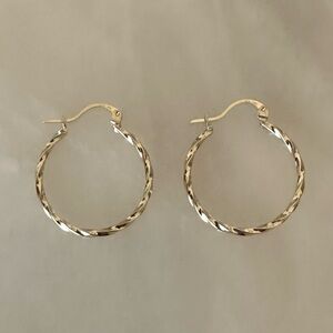 Michael Anthony 14k Solid Gold Twist Hoop Earrings